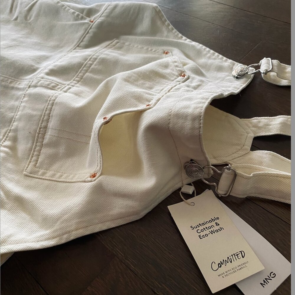 NWT white Mango dungarees